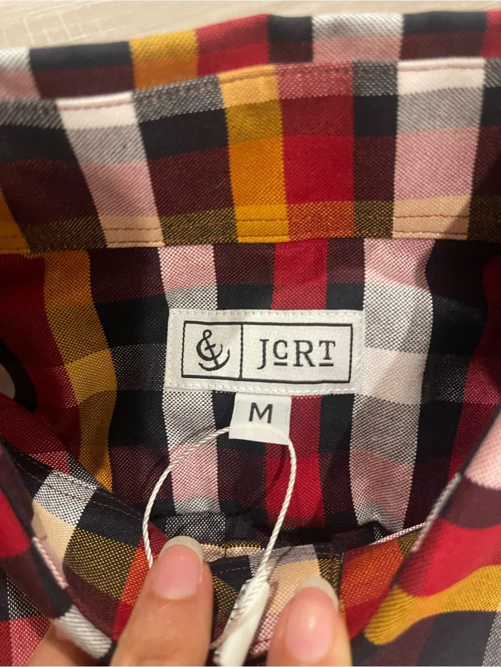 NWT JcRT Men's Red & Black Plaid Button-Up Shirt size m